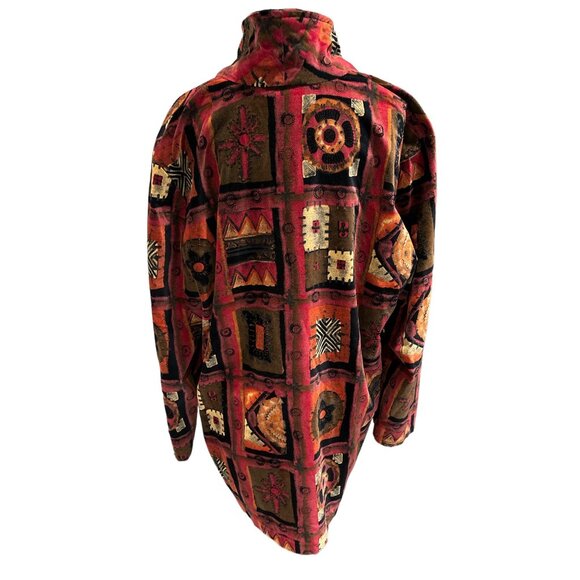 Vintage Styles De Santa Fe Women's Jacket Abstract Pattern Button Front Two Pock - Picture 3 of 7
